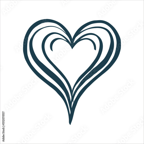 Elegant Heart Shape with Smooth Curves, Valentine's Day