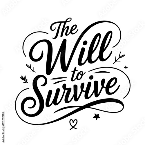 The Will to Survive. Cancer Awareness Vector Design Isolated on White Background