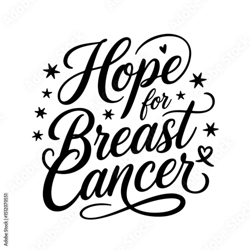 Hope for Breast Cancer. Cancer Awareness Vector Design Isolated on White Background