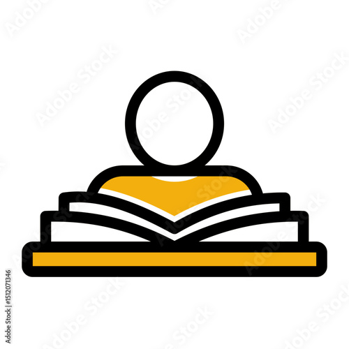 Student Reading Book - Color Lineal Style for Educational Themes