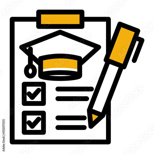 Test Paper Evaluation - Color Lineal Style for Education Icons