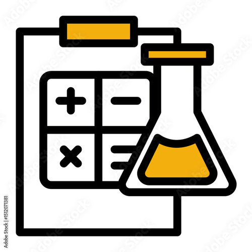 Science Experiment Flask - Color Lineal Style for Laboratory Use