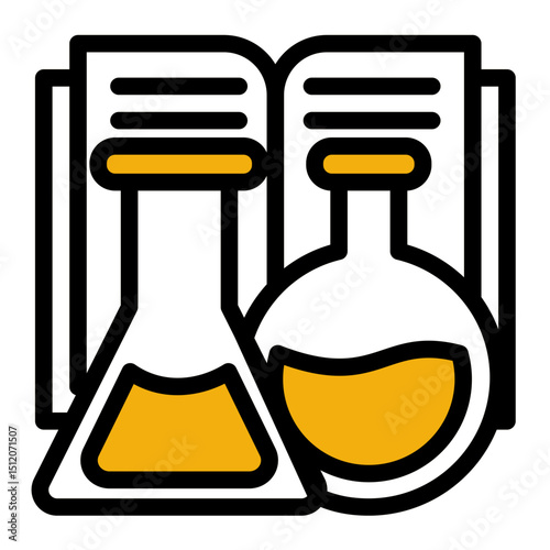 Laboratory Research Flask - Color Lineal Style for Science
