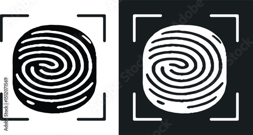 Fingerprint icon. Simple vector illustration. Biometric technology for person identity. Identification system concept.