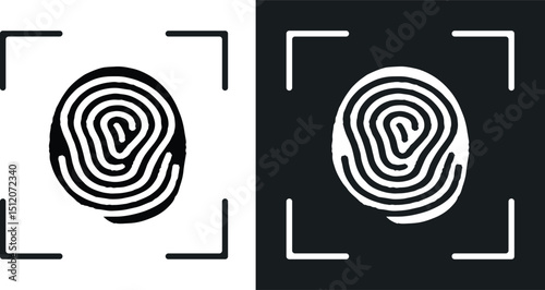 Fingerprint scanning icon sign. vector illustration