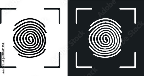 finger print illustration icon with hand drawn doodle style vector