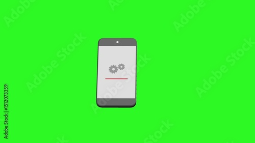 3D Animated icon of smart phone with spinning gears. Repair of smartphones, phones and complex electronic equipment. video isolated on white background