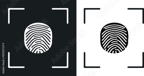 Thumbprint scanning, biometric, access, security, protection thin line icon symbol. Vector illustration