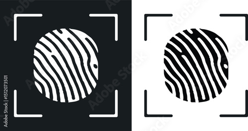 Thumbprint scanning, biometric, access, security, protection thin line icon symbol. Vector illustration