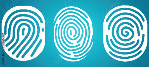 Set fingerprint scanning icon sign. vector illustration.