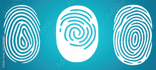 Set fingerprint scanning icon sign. vector illustration.