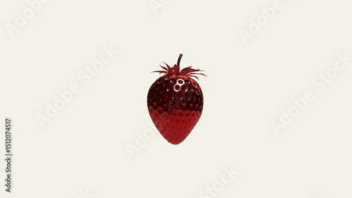 Animation of strawberry shape with several rotations and transitions. 