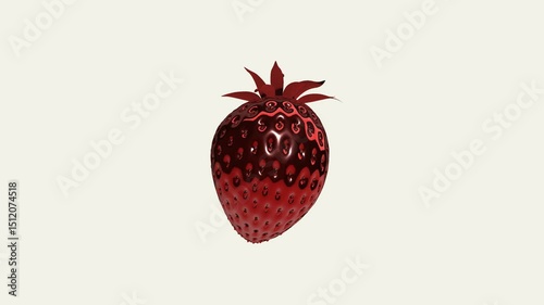 Animation of strawberry shape with several rotations and transitions. 