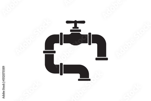 Pipework silhouette vector art illustration on white background