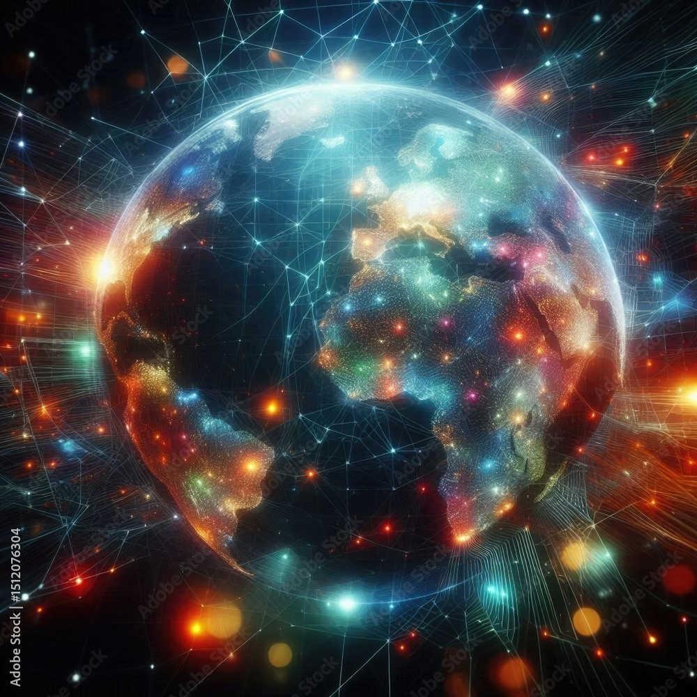 Obraz premium Global Connectivity and the Future of Digital Networks
