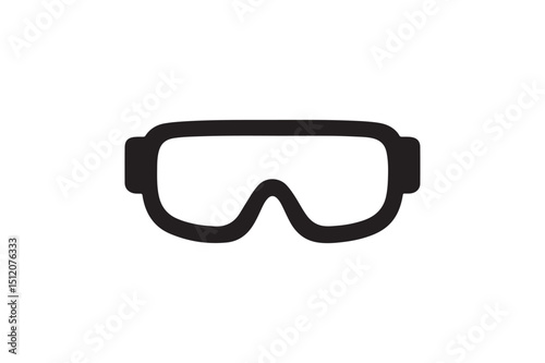 Safety glasses silhouette vector art illustration on white background