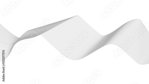 Abstract black lines wave curve motion on white background. Thin wavy line abstract background. 