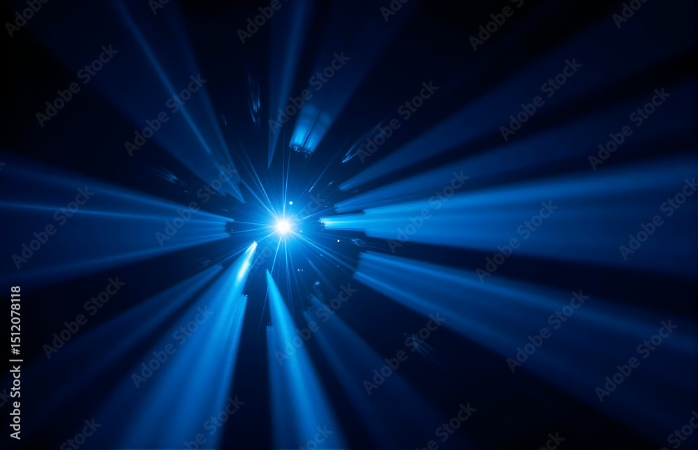 Fototapeta premium Blue Radiating Light Technology Background