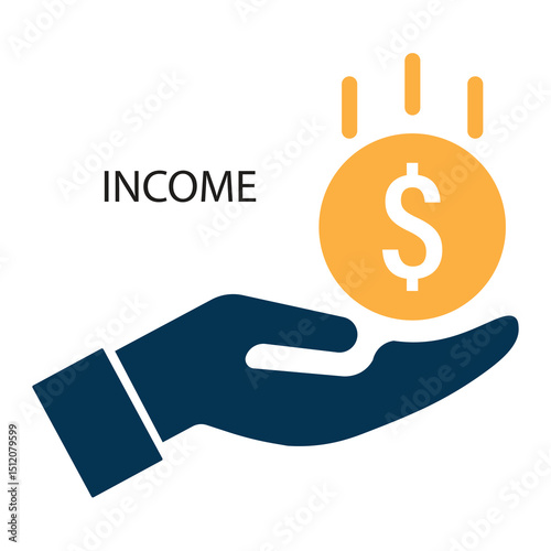 income icon. vector glyph icon for your website, mobile, presentation, and logo design.