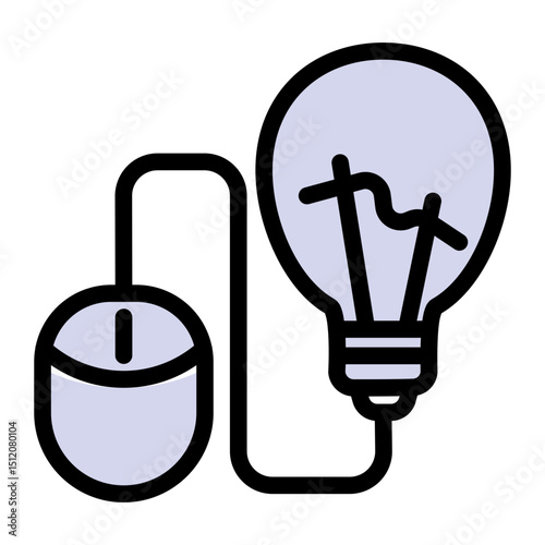 Innovative Thinking Concept - Solid Color Lineal Style for Brainstorming