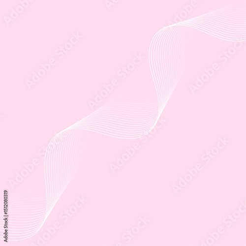Abstract background with lines and waves. Banner. Element for design isolated. Vector background for brochure, booklet, flyer, poster. Pink and white gradient. Love, sweet, softness 