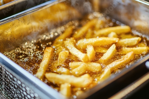 Wallpaper Mural Frying French fries in deep fryer kitchen Torontodigital.ca