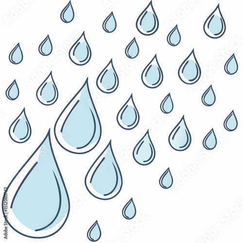 Falling raindrops illustration background