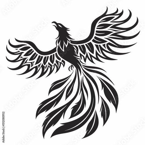 Tribal style phoenix bird design illustration