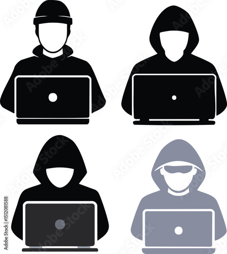 vector illustration of hacker