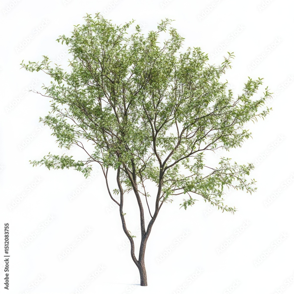Obraz premium Real willow tree background isolated green.