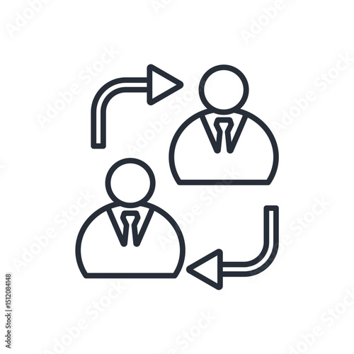 b2b icon. vector.Editable stroke.linear style sign for use web design,logo.Symbol illustration.