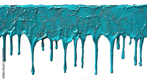 Teal dripping paint