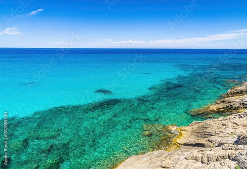 Clear Blue Sea and Rocky Shore