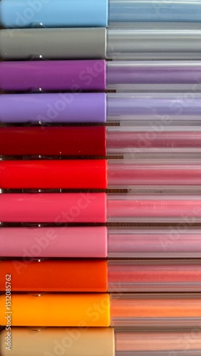 Vibrant collection of colorful markers arranged in a neat row for creative projects and art activities