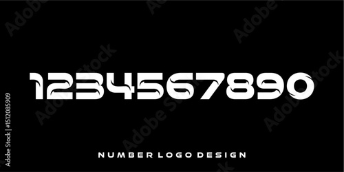 set of numbers collection 1 to 0. Simple and minimalist figure collection in cut off style. for anniversary, birthday