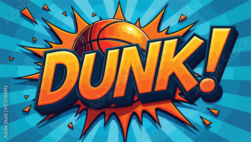 Basketball Dunk vector illustration 