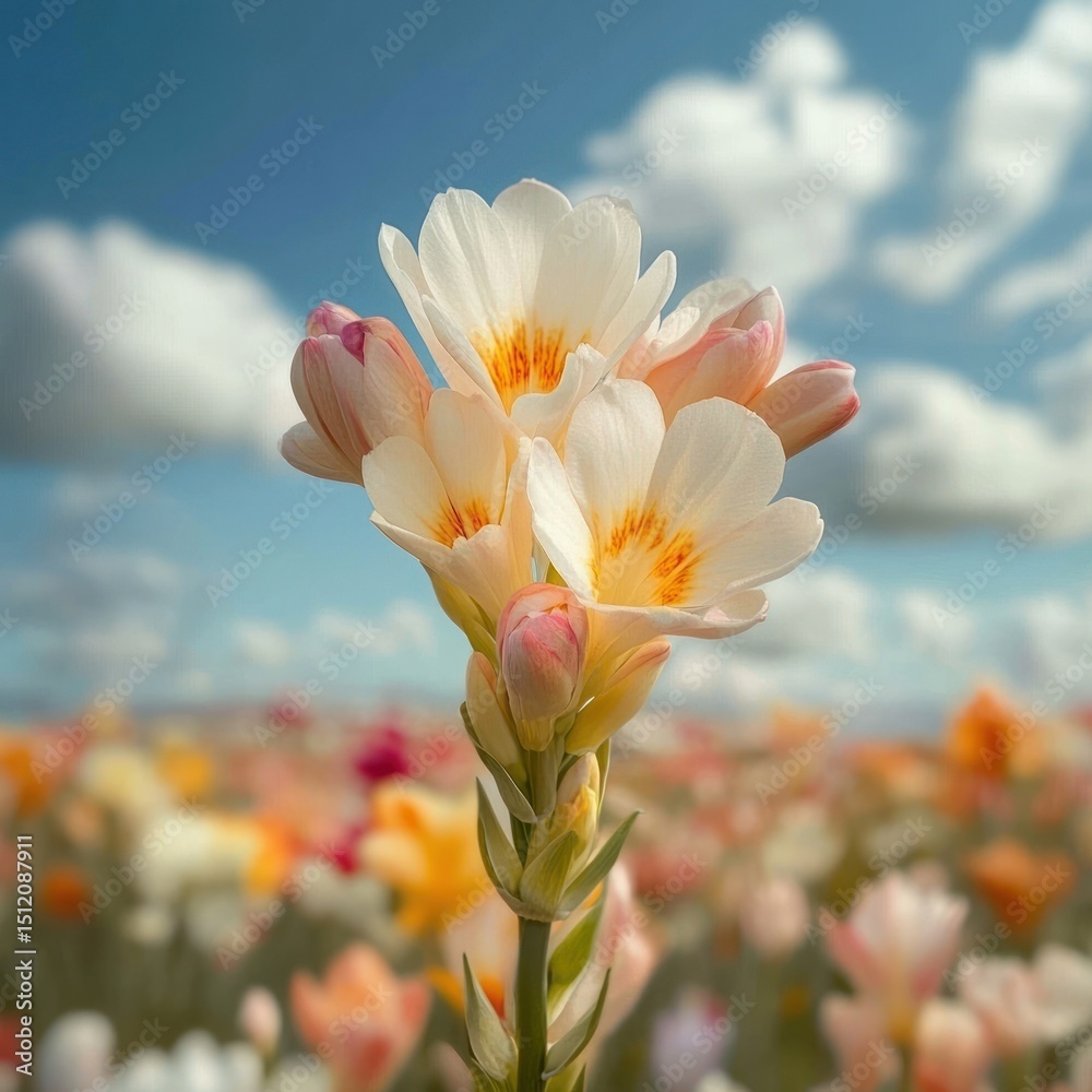 Naklejka premium Freesia flower flowers sky nature.