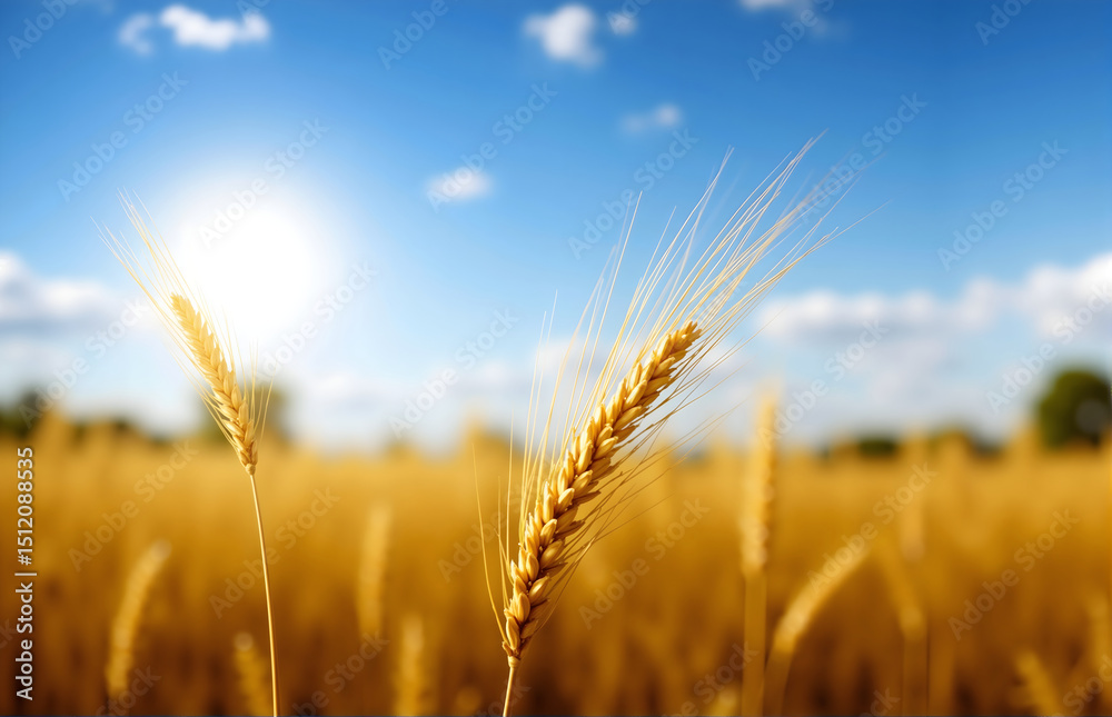 Fototapeta premium Golden Wheat Ears under the Sun