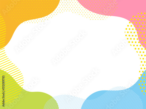 カラフルでポップなフレーム背景素材
