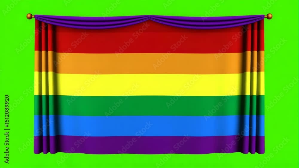 rainbow luxury theater for entertain on green background