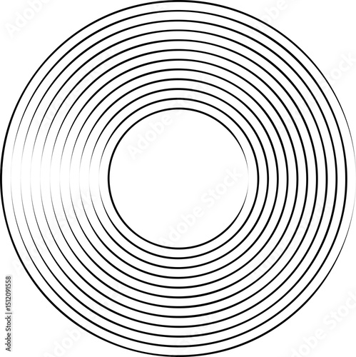 Concentric circles. Round line pattern