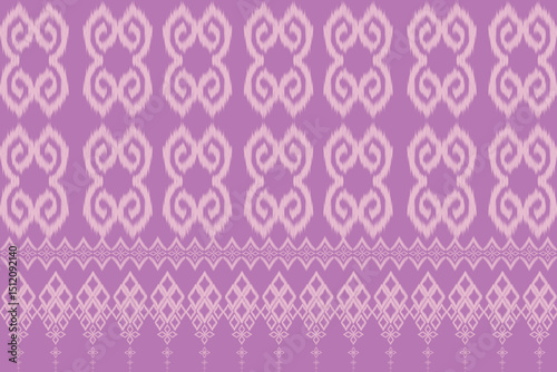 This design features a traditional Thai textile pattern with symmetrical, intricate motifs in a repeating layout, commonly seen in woven fabrics from Thailand.
