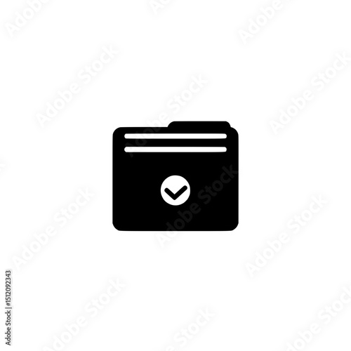Vector icon of a closed folder for office archive and information system