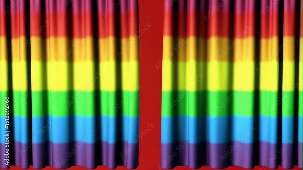 rainbow luxury theater for entertain on red background