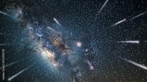 Dramatic Night Sky with Starry Background Shooting Stars and Cosmic Display of Blue Black and Purple Gradients Astronomy