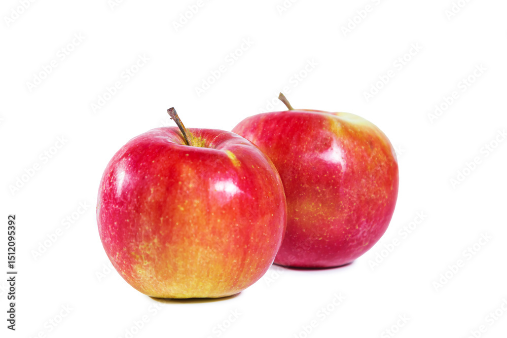 Whole shiny juicy red apples isolated on white background. Whole shiny juicy red apples isolated on white background.