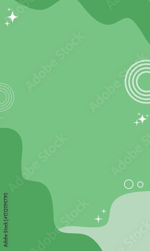 dark green, light green, pastel background. cute frame shape, aesthetic