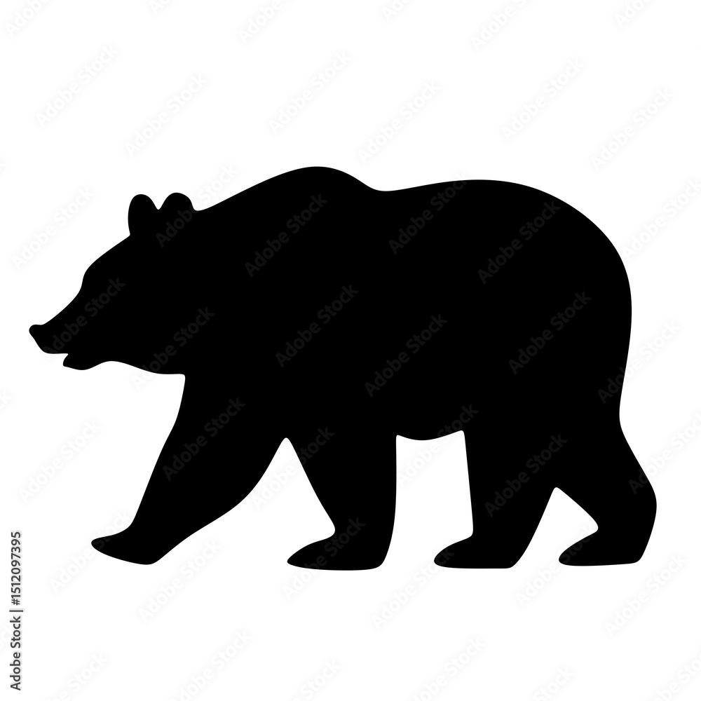 Fototapeta premium Walking Bear Side View Graphic Design Element