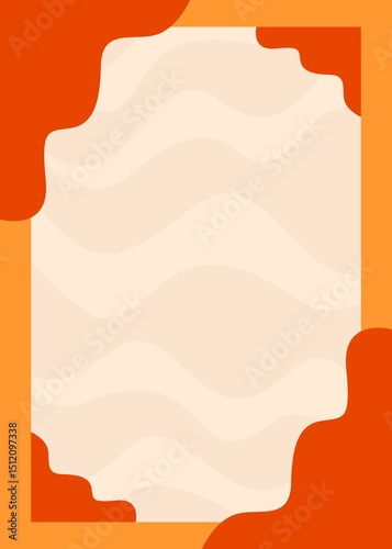 yellow background, pastel orange. cute frame shape, aest