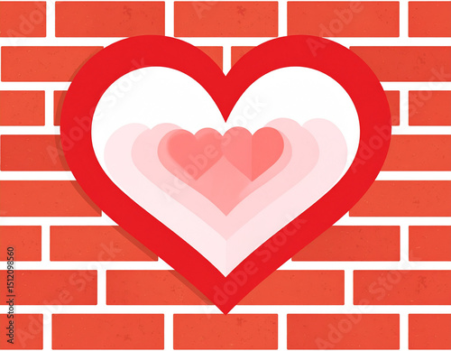 Heart on brick wall